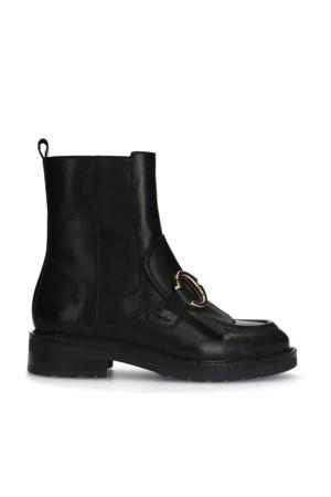 leren enkelboots zwart