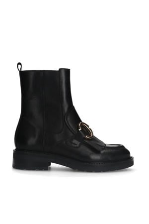 leren enkelboots zwart