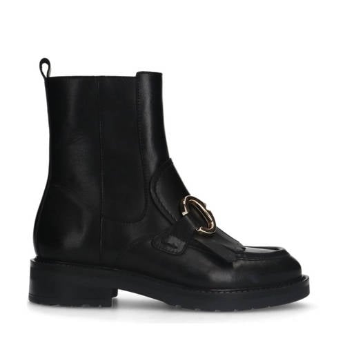 Manfield leren enkelboots zwart afbeelding