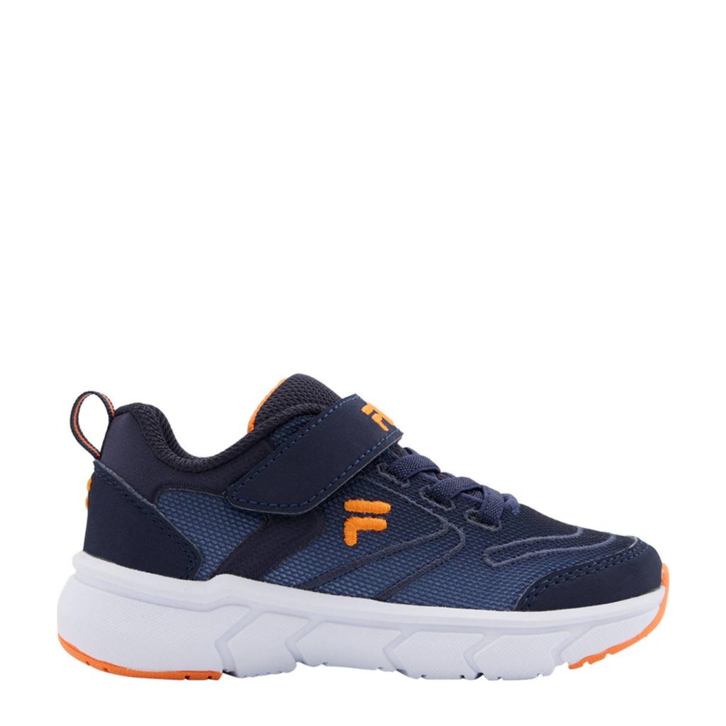 Blauwe jongens Fila sneakers van textiel met elastische veter- met klittenbandsluiting