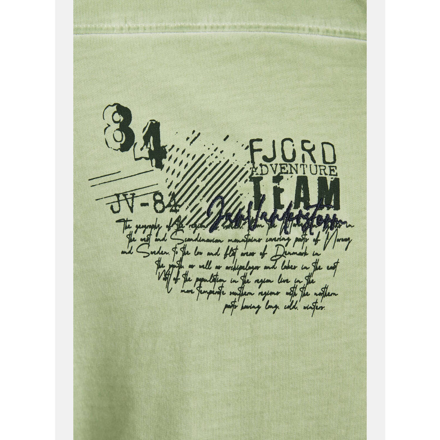 Jan Vanderstorm sweatvest FOLKWARD Plus Size met printopdruk lichtgroen