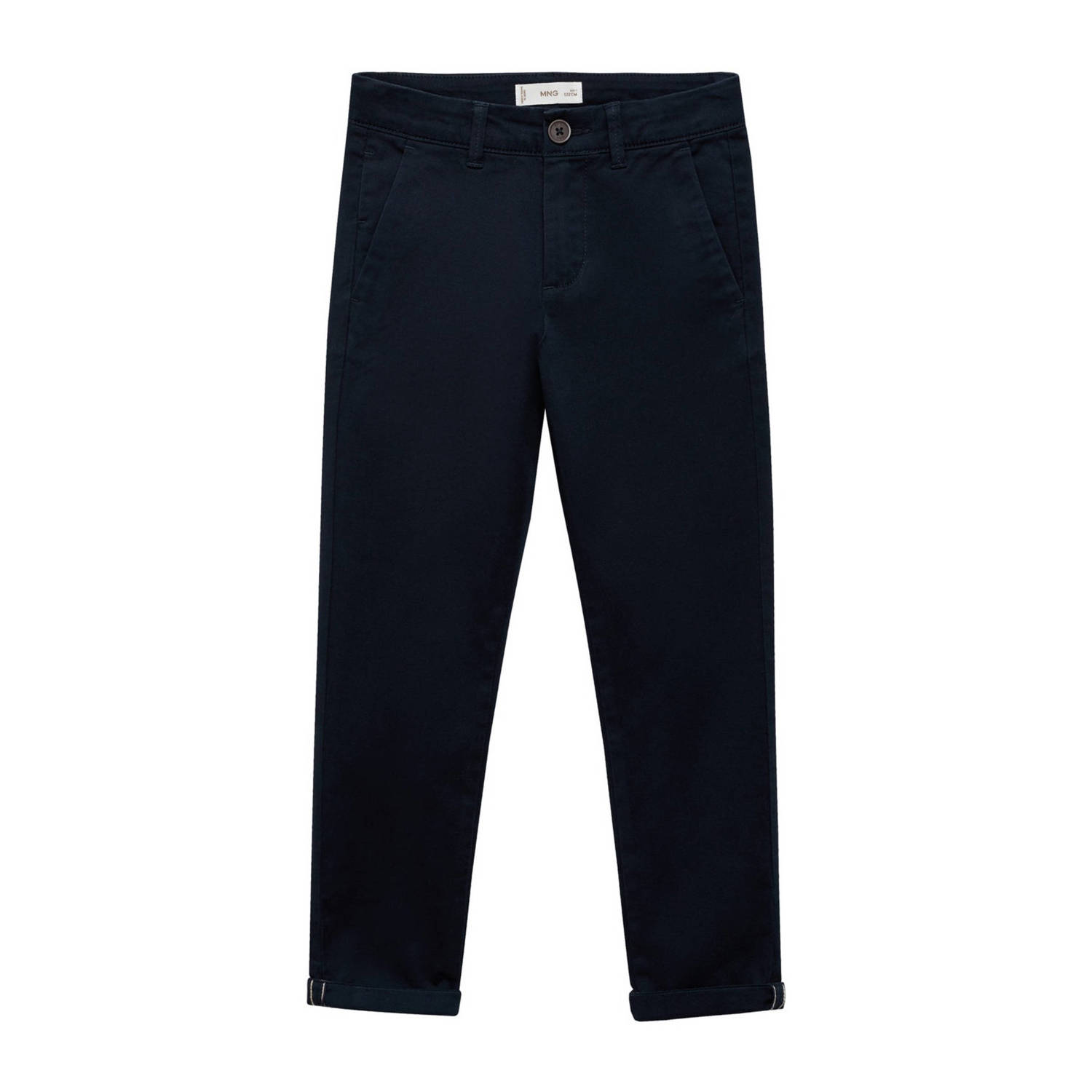 Mango Kids broek marine Wit Jongens Stretchkatoen Effen 128