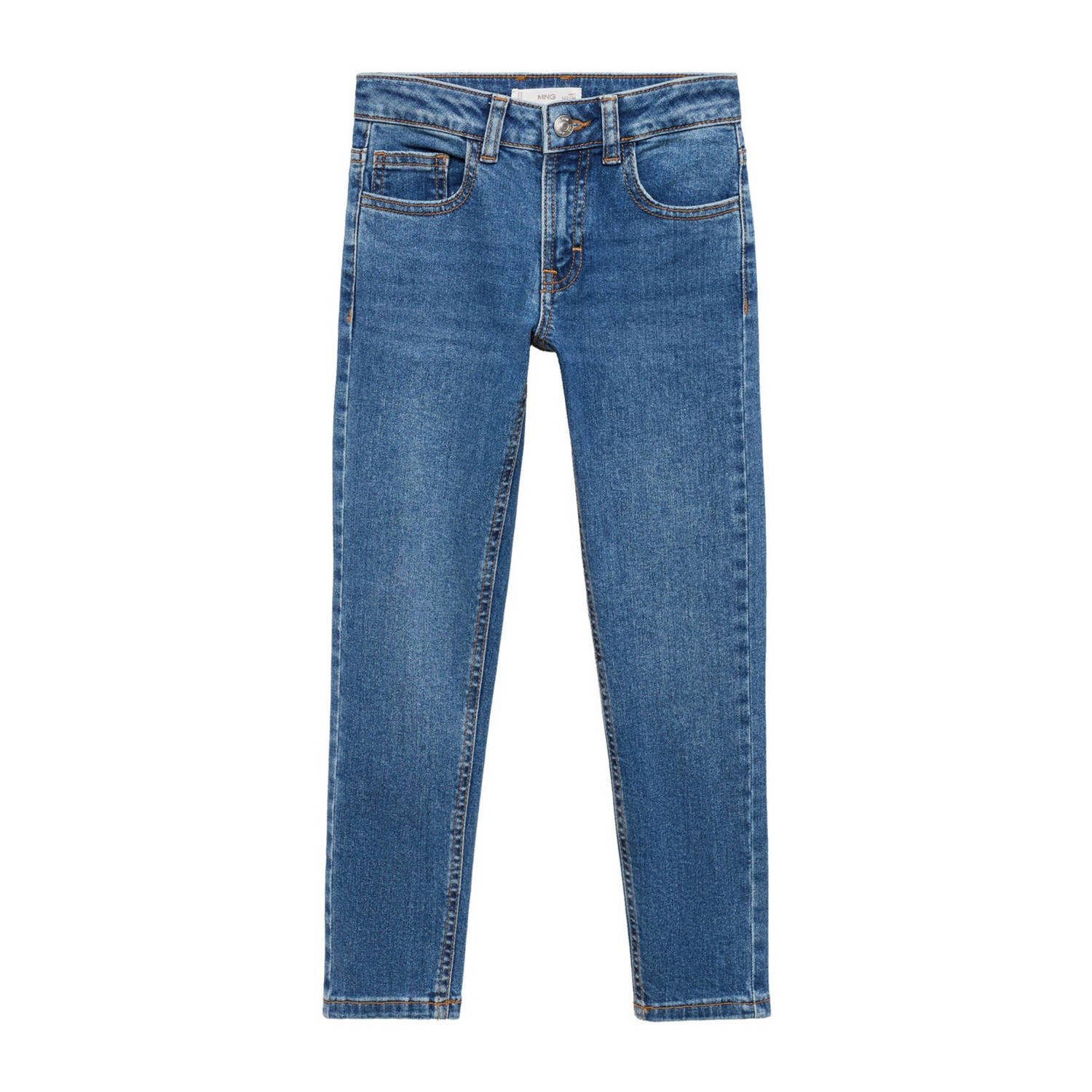 Mango Kids regular fit jeans medium blue denim Blauw Jongens Katoen Effen 134