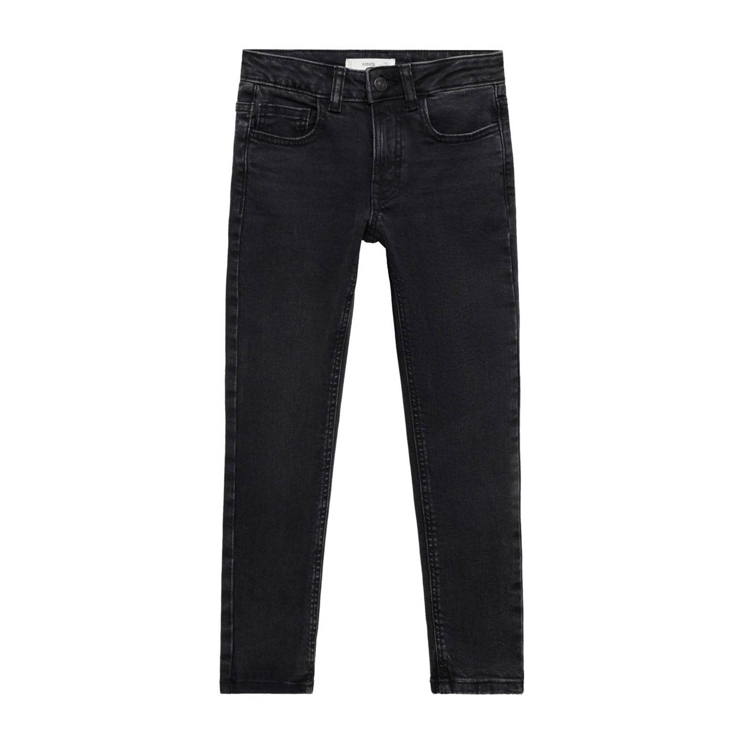 Mango Kids regular fit jeans black denim Zwart Jongens Katoen Effen 122