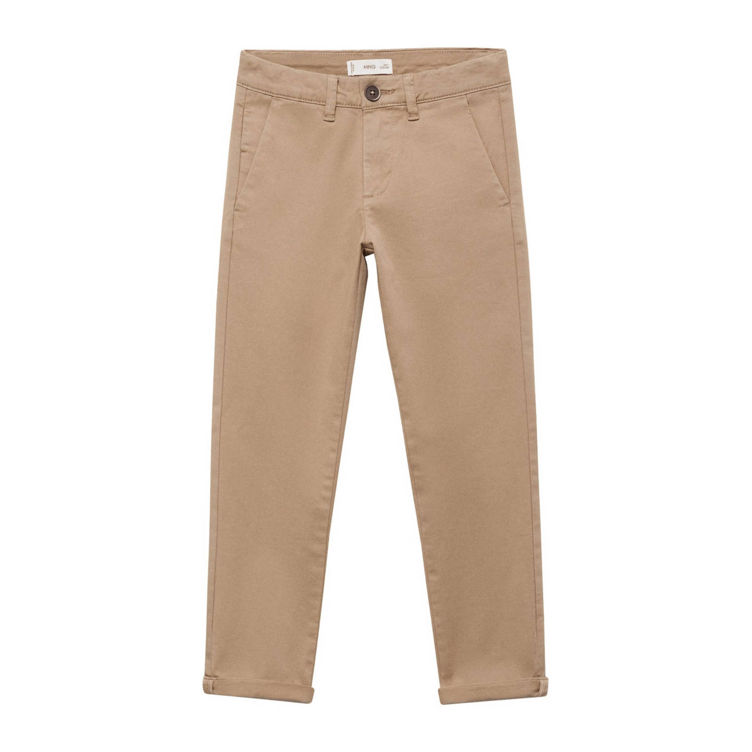 Mango Kids broek beige Jongens Stretchkatoen Effen 116