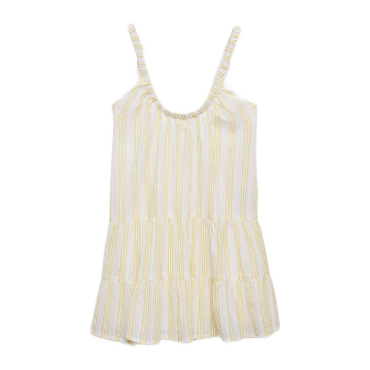 Mango Kids gestreepte jurk geel wit