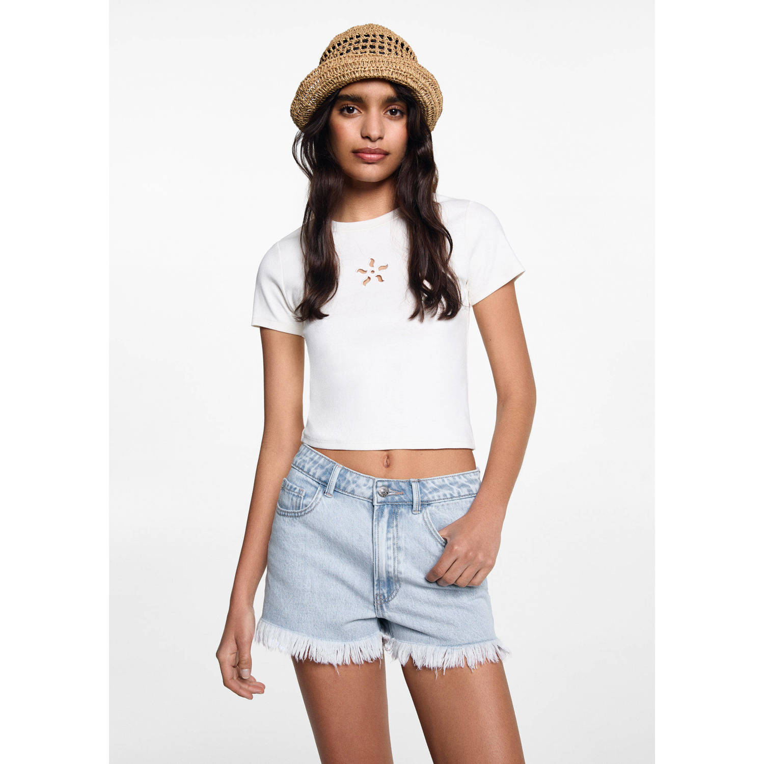 MANGO TEEN denim short lichtblauw
