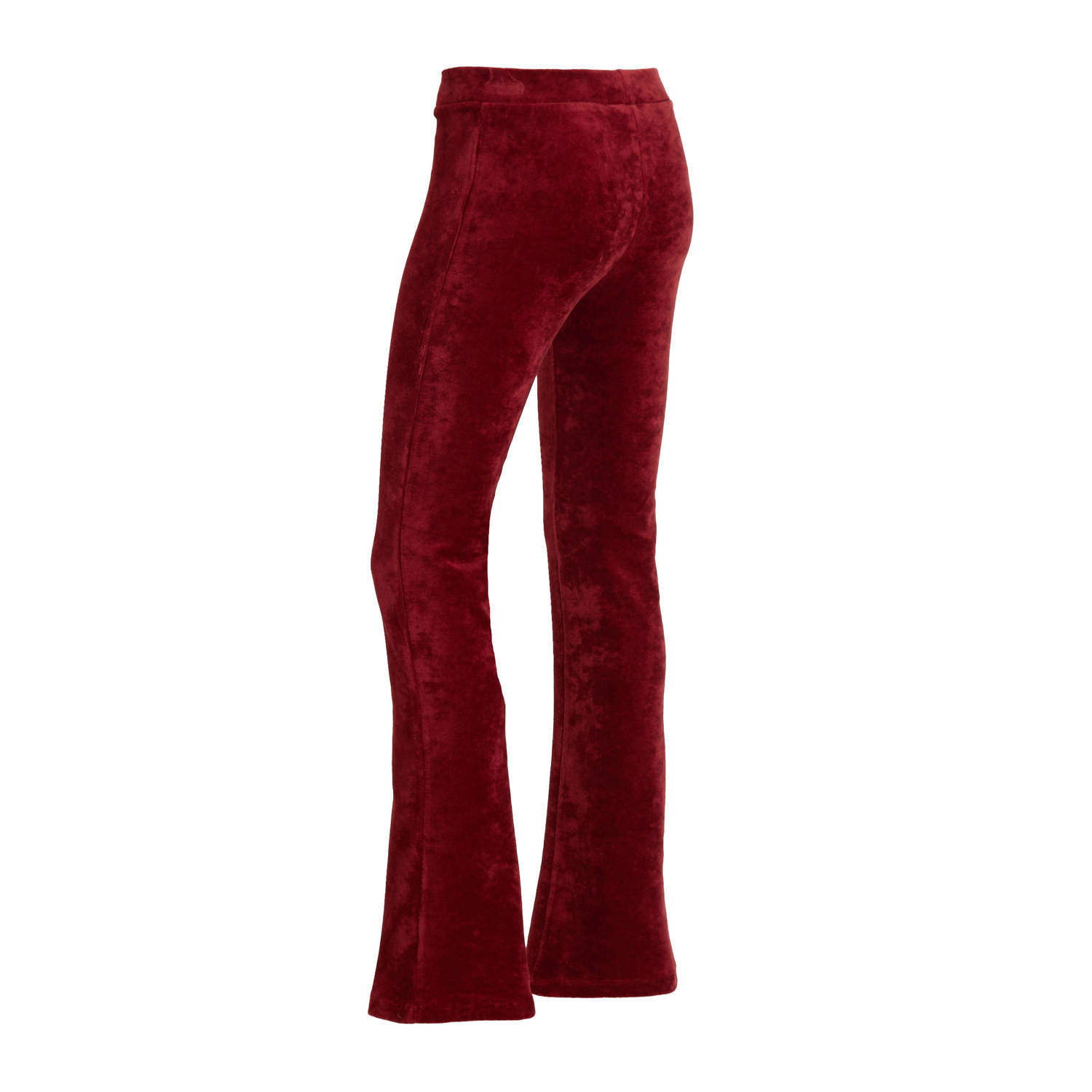 anytime fluwelen flared broek bordeauxrood