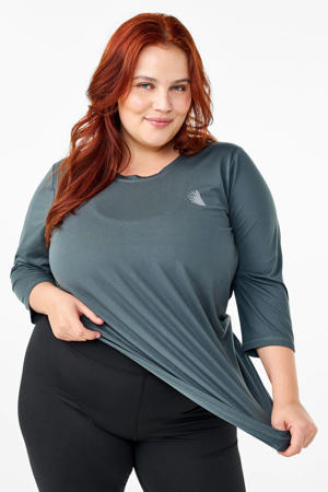 Plus Size sportshirt grijsgroen