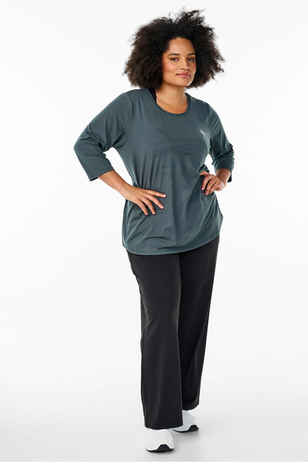 ACTIVE By Zizzi Plus Size sportshirt grijsgroen