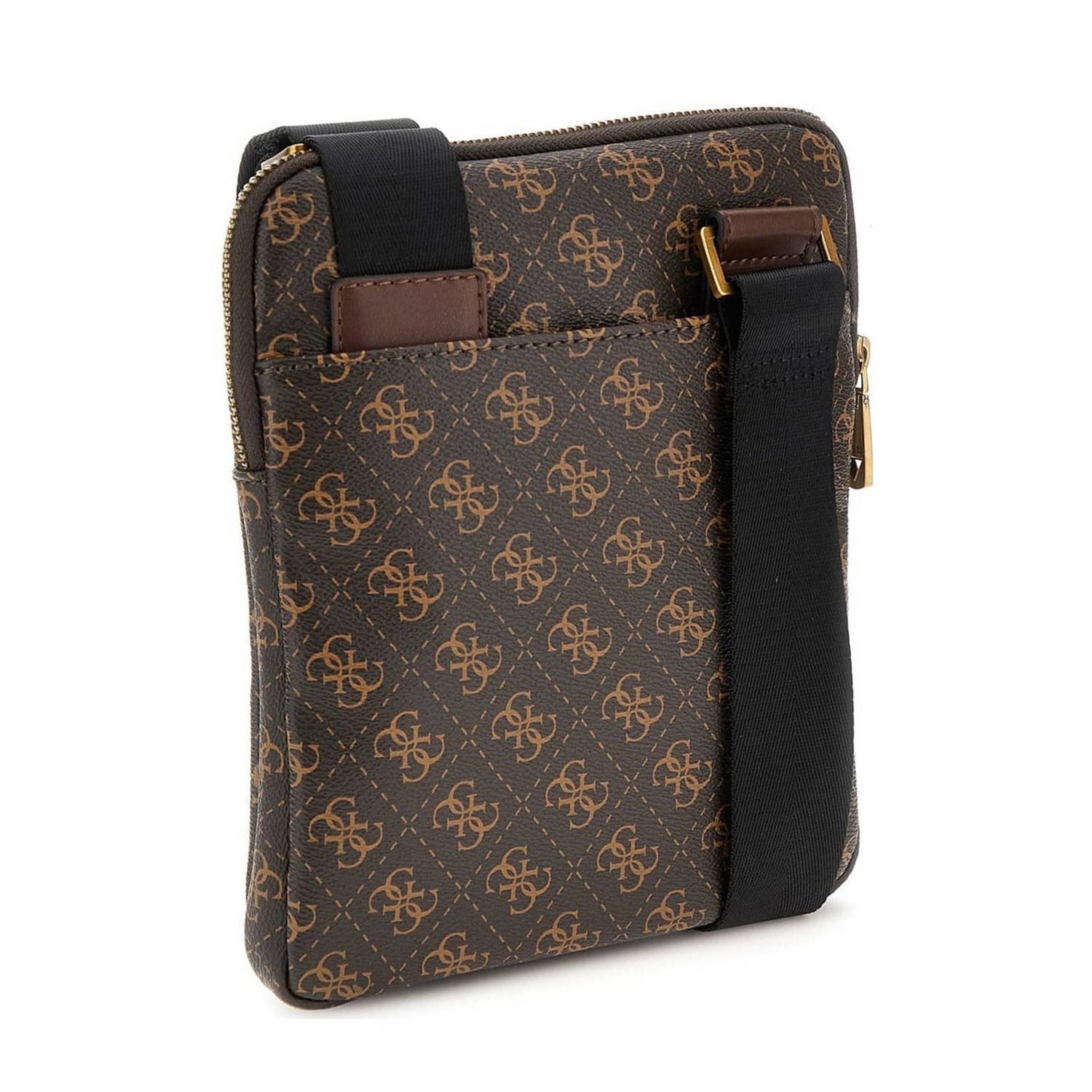 GUESS schoudertas met logoprint donkerbruin