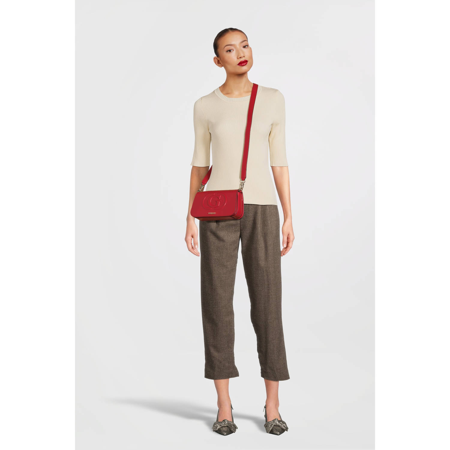 GUESS schoudertas Mietta rood