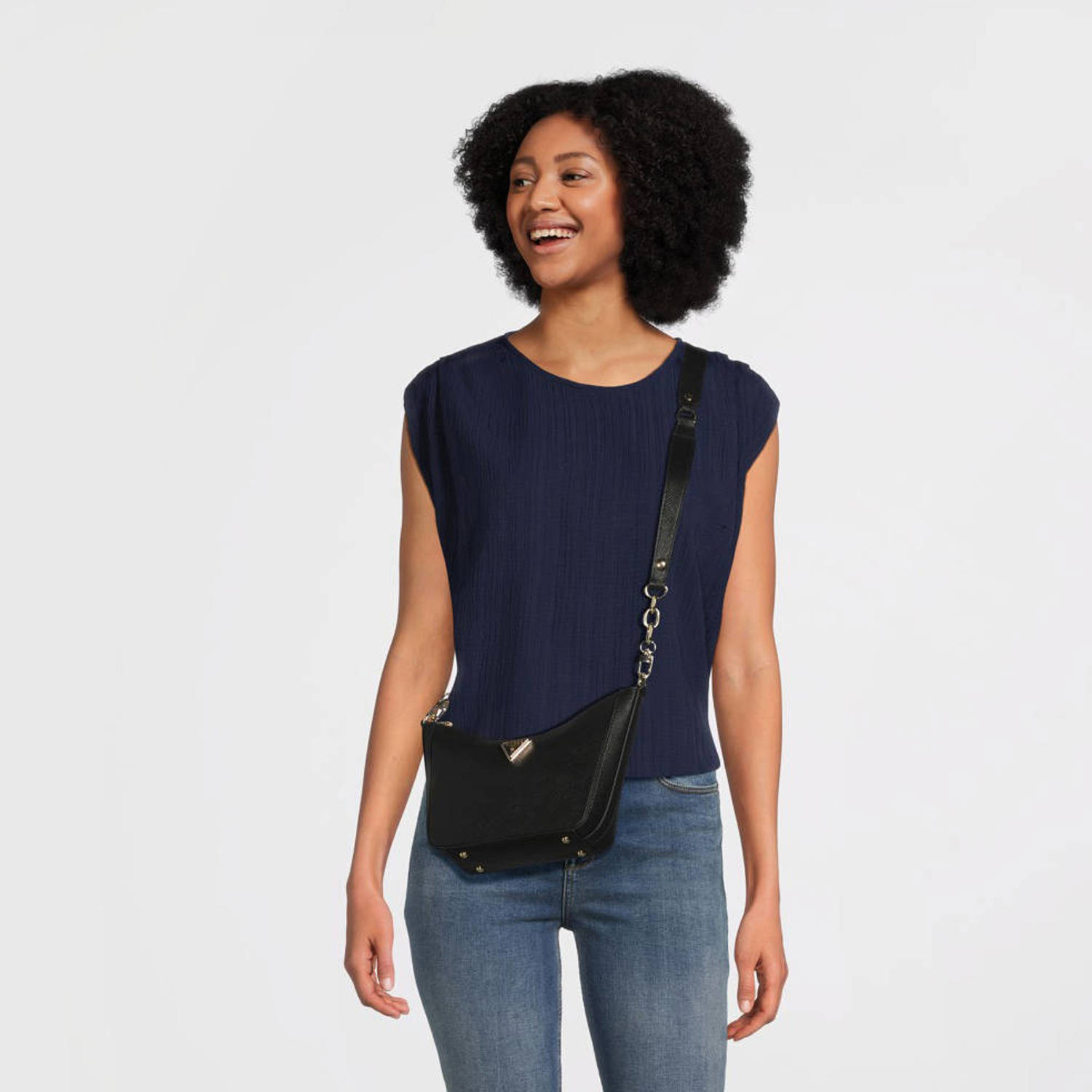 Guess Schoudertas Glorianna Top Zip Zwart Black Dames