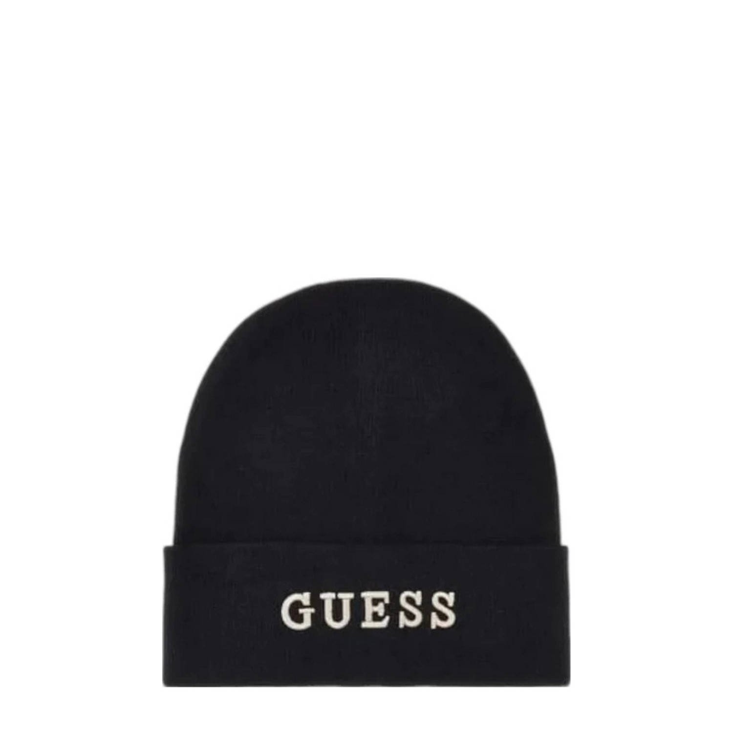 Guess Zwarte Acryl Herfst Winter Dames Hoed Black Dames