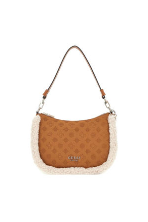  schoudertas Davika met teddy cognac