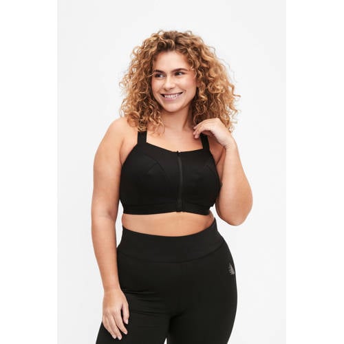 Wehkamp ACTIVE By Zizzi Plus Size level 4 sportbh zwart aanbieding