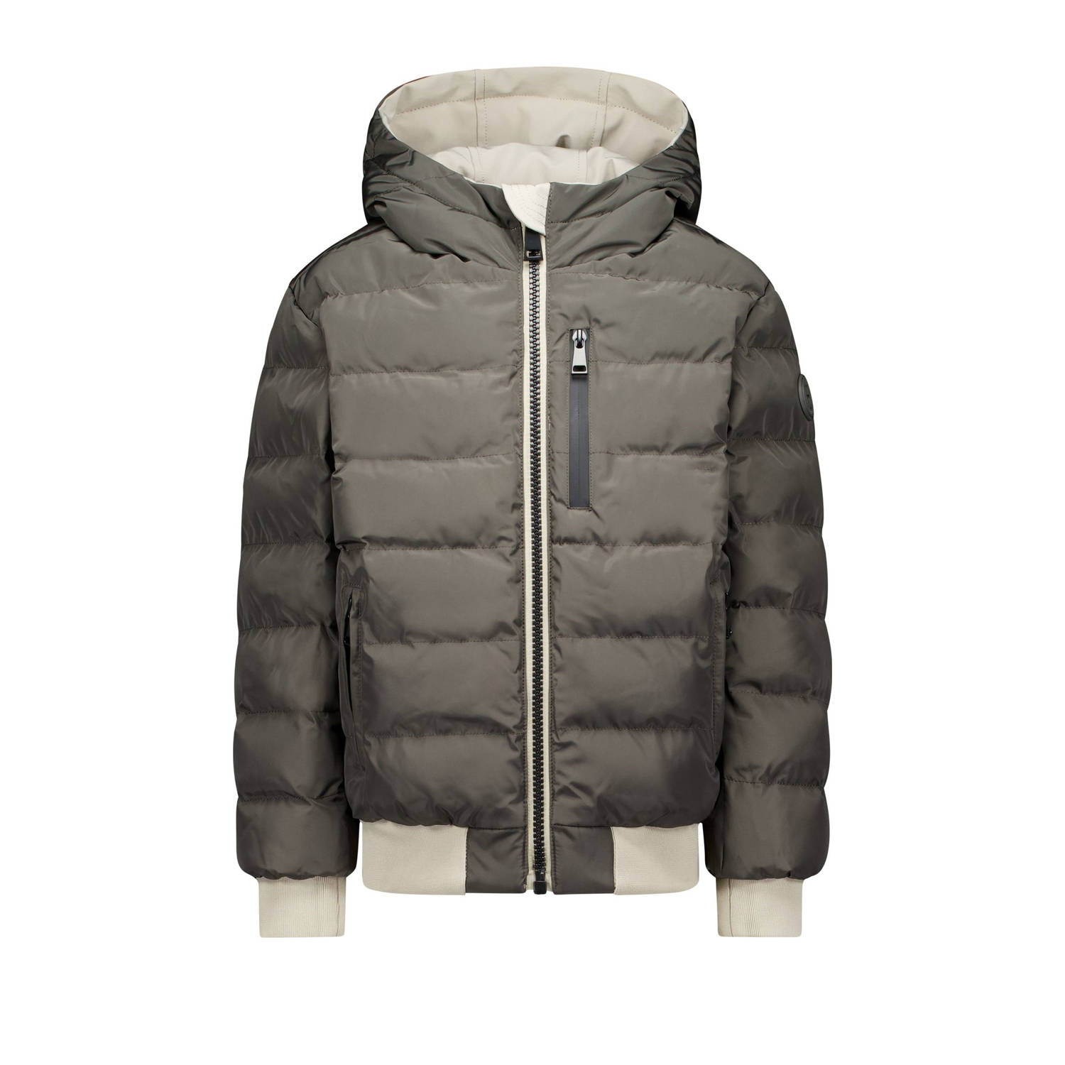 Airforce reversible gewatteerde winterjas ecru bruin