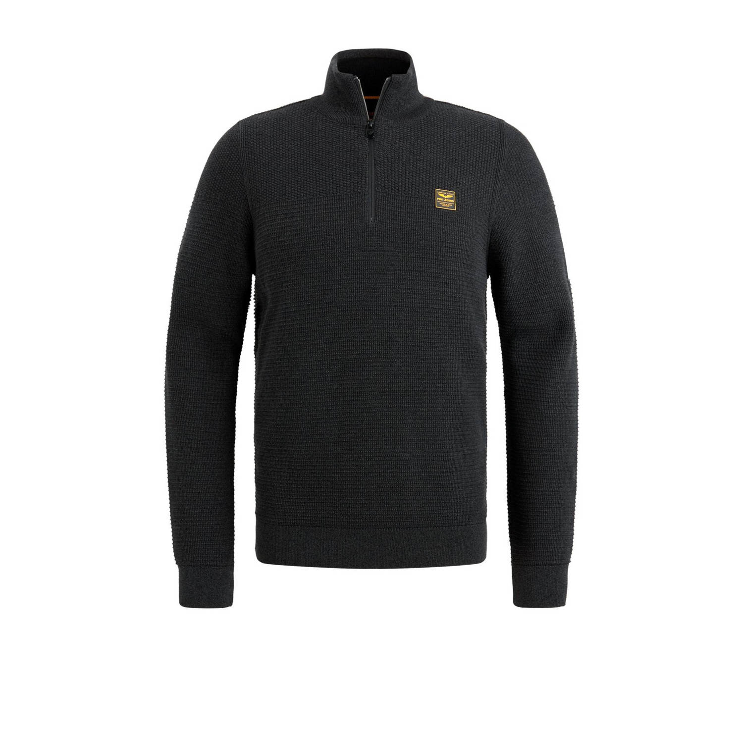 PME LEGEND Heren Truien & Vesten Half Zip Collar Cotton Mouline Zwart