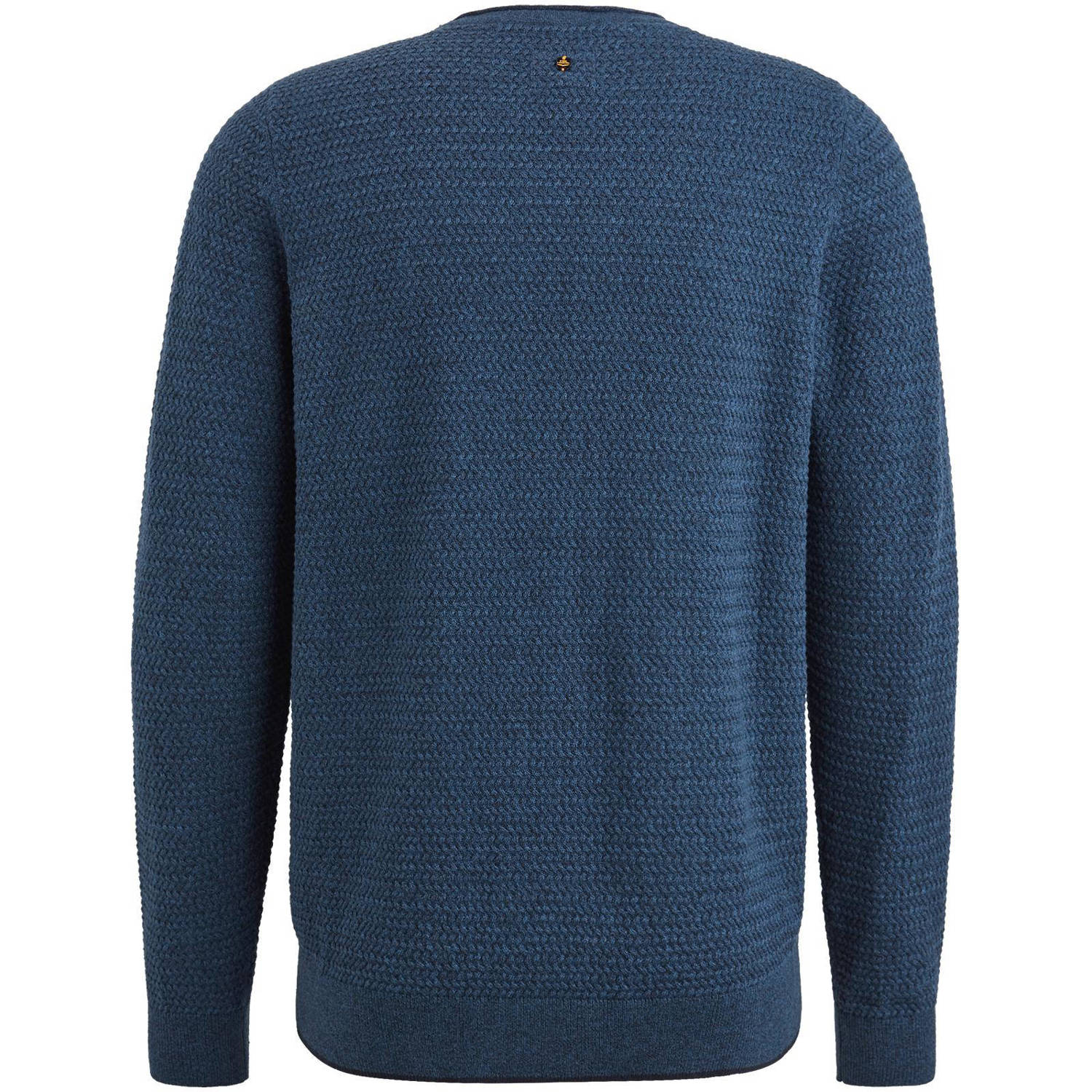 PME Legend gebreide trui ingebreid patroon blauw