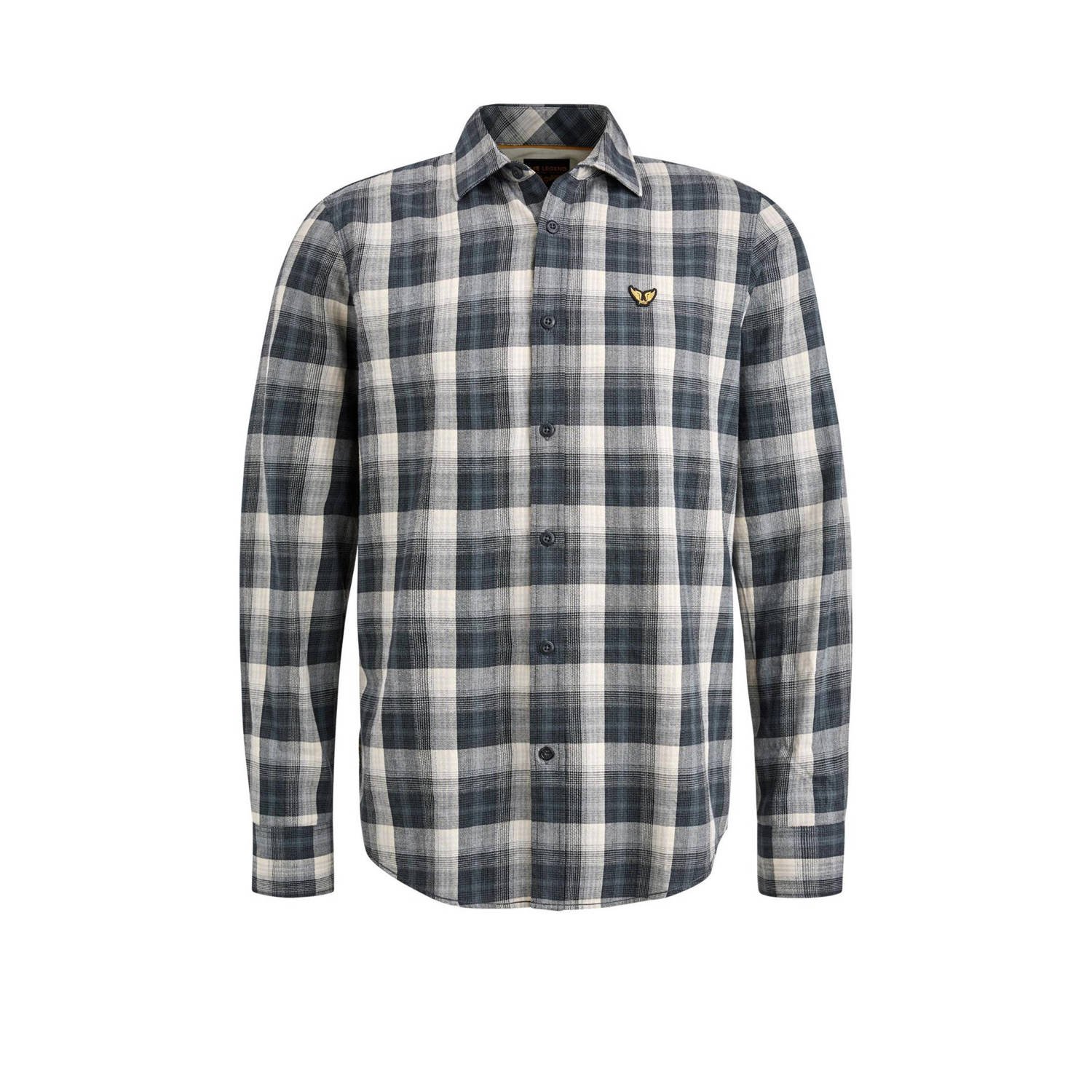 PME LEGEND Heren Overhemden Long Sleeve Shirt Twill Yarndyed Check Antraciet