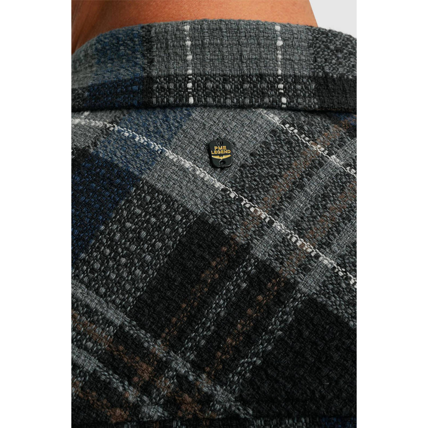 PME Legend geruit overshirt grijs