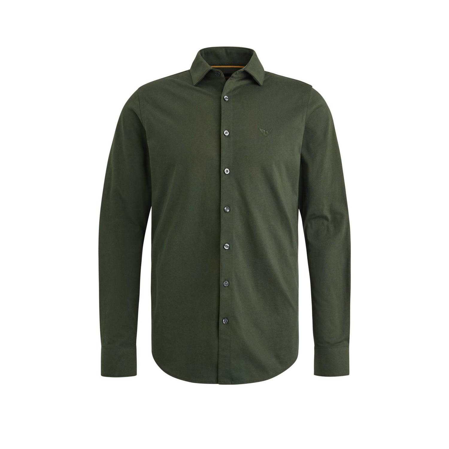PME Legend Satin Jersey Lange Mouw Shirt Green Heren