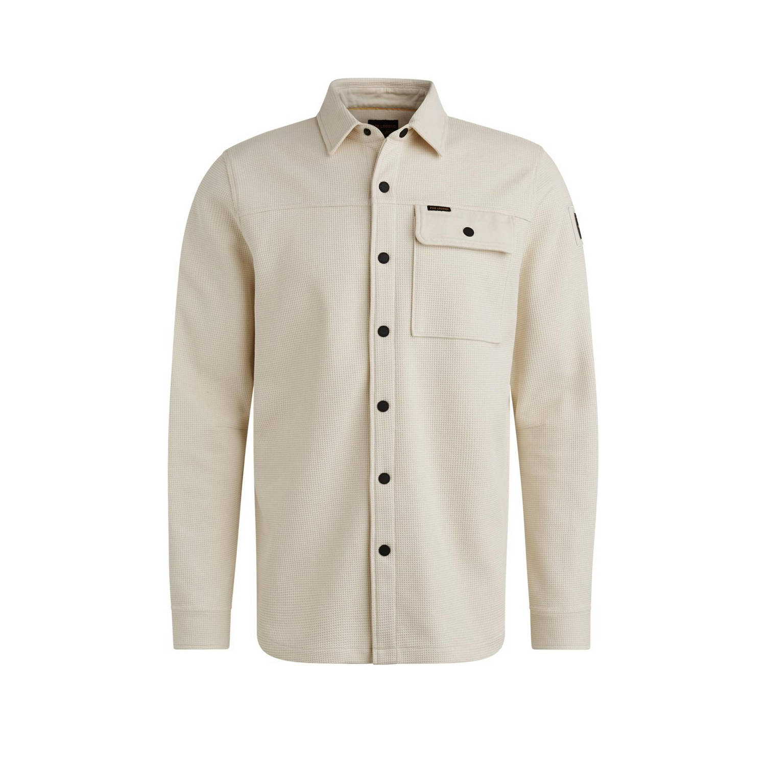 PME Legend Wafel Dubbelzijdig Jersey Overhemd Jas Beige Heren