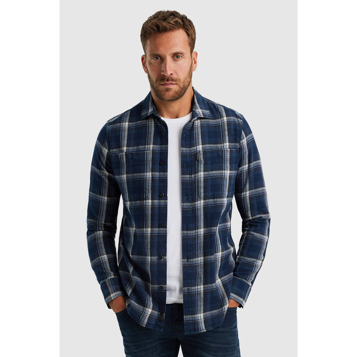 PME Legend casual overhemd donkerblauw