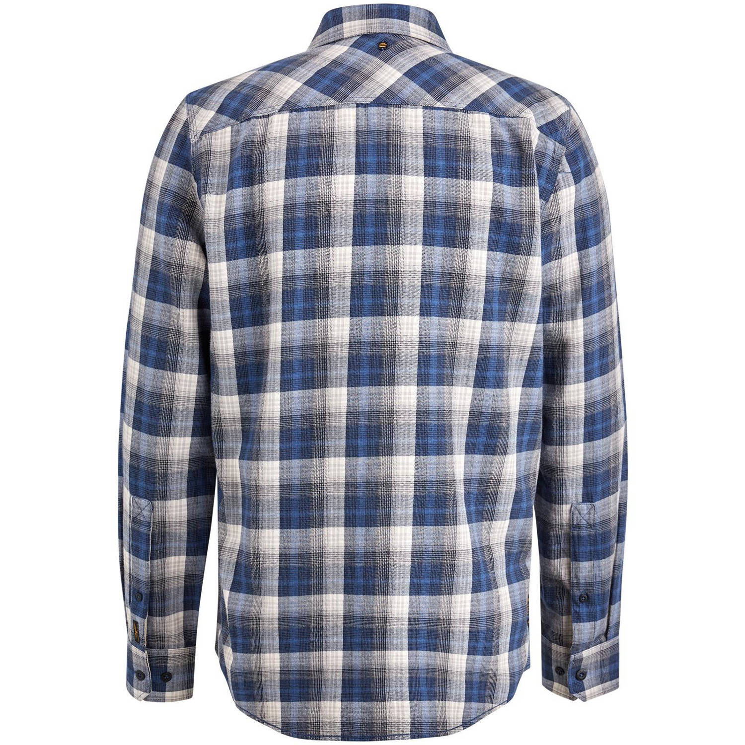 PME Legend geruit overhemd donkerblauw