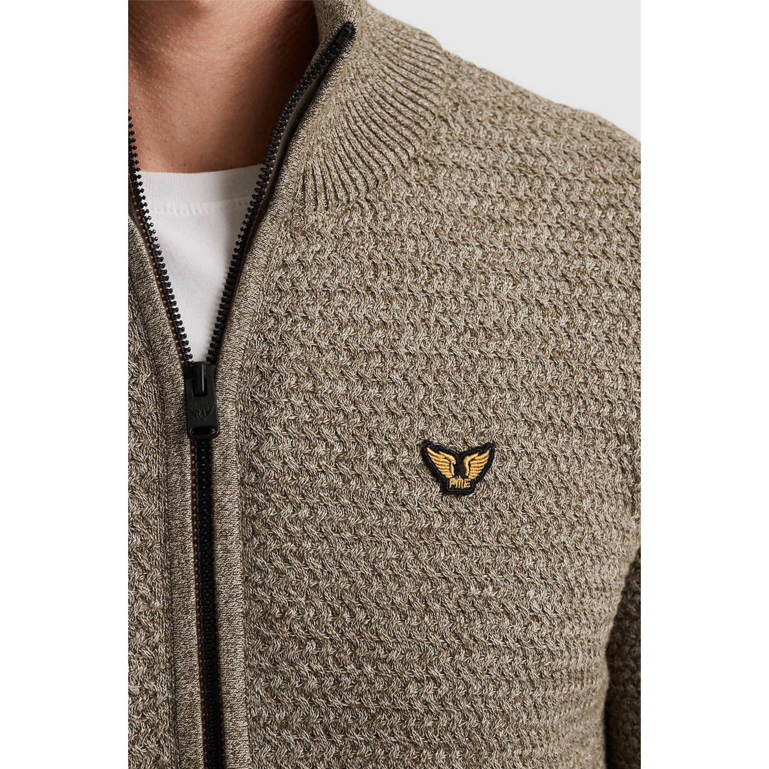 PME Legend gebreid vest ingebreid patroon groen