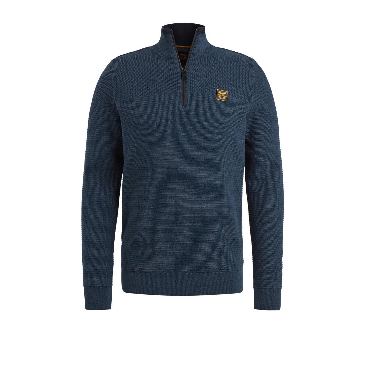 PME LEGEND Heren Truien & Vesten Half Zip Collar Cotton Mouline Donkerblauw