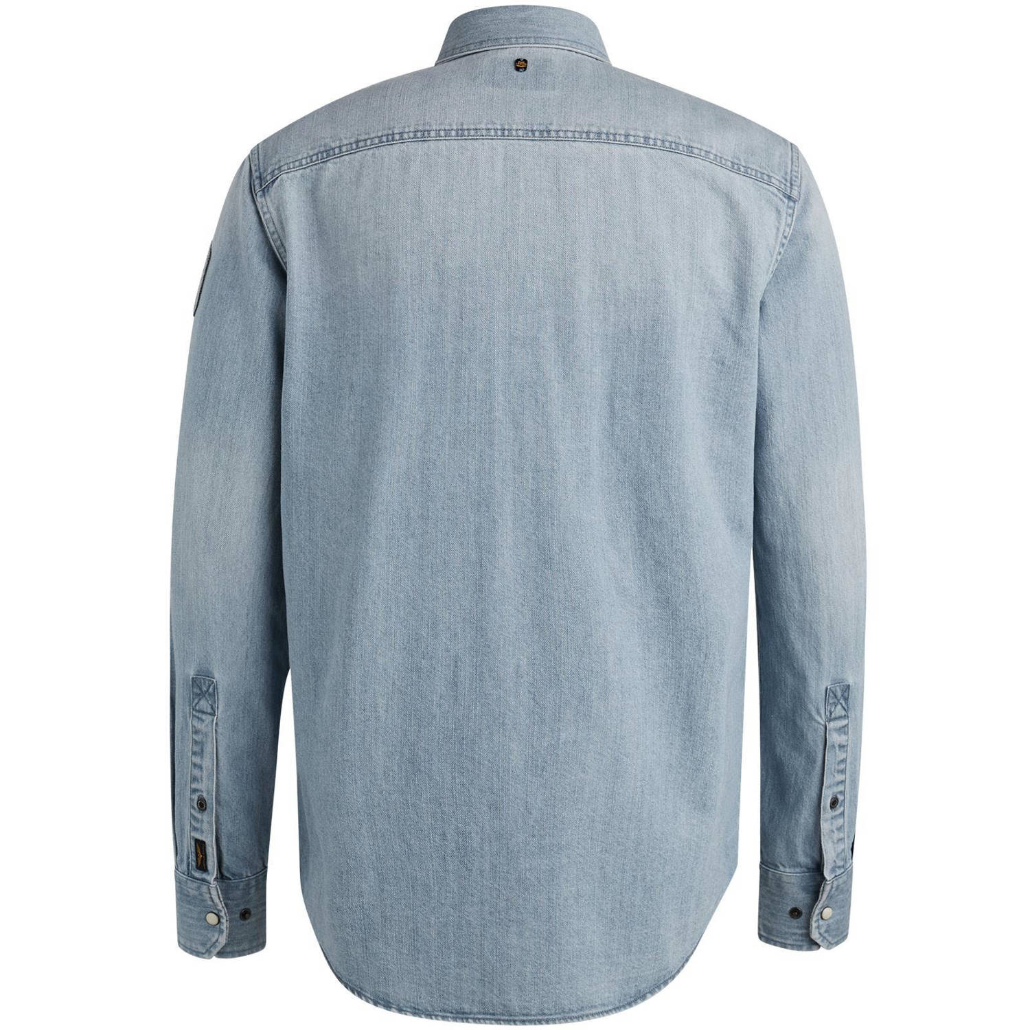 PME Legend casual overhemd light blue denim