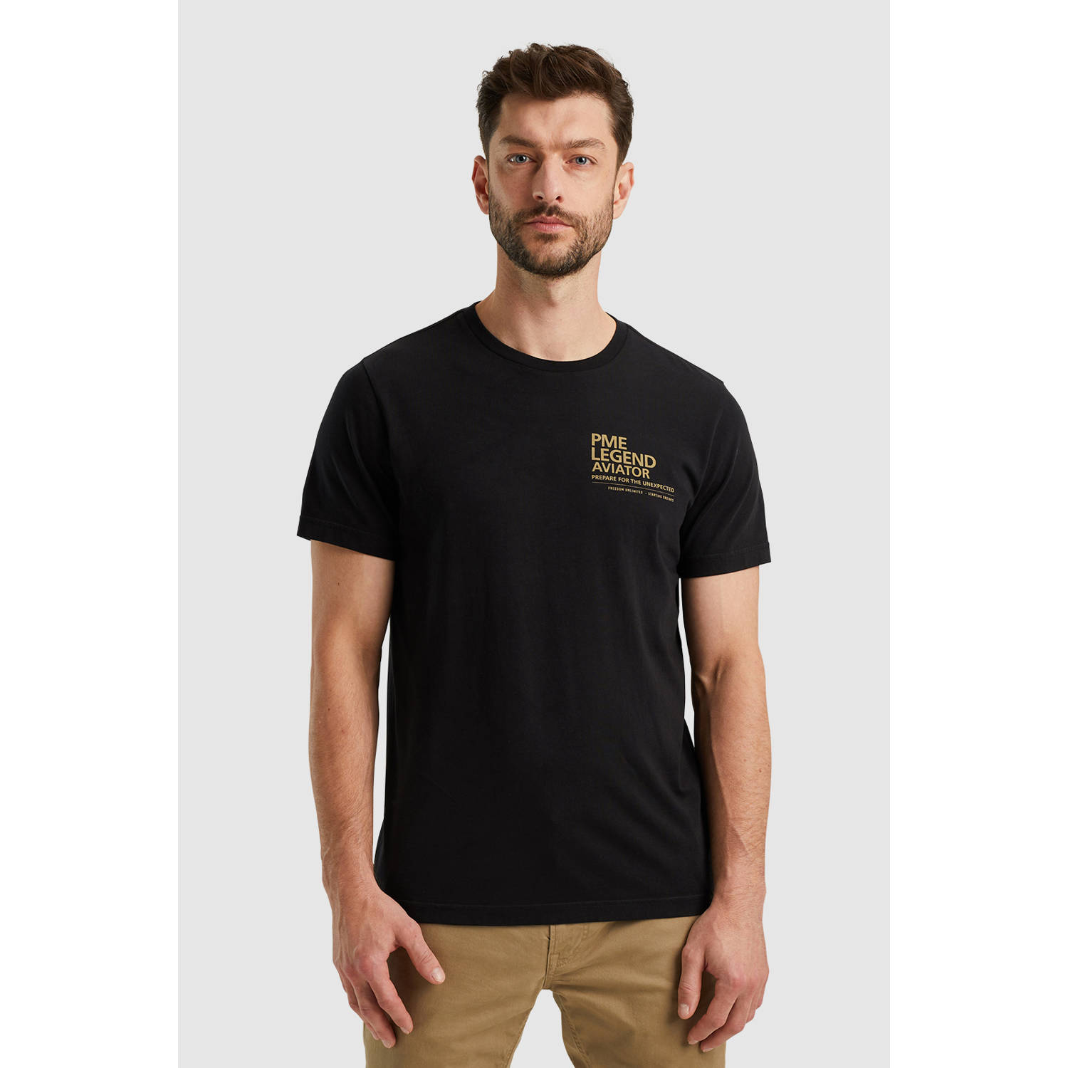 PME Legend T-shirt met logo donkergrijs