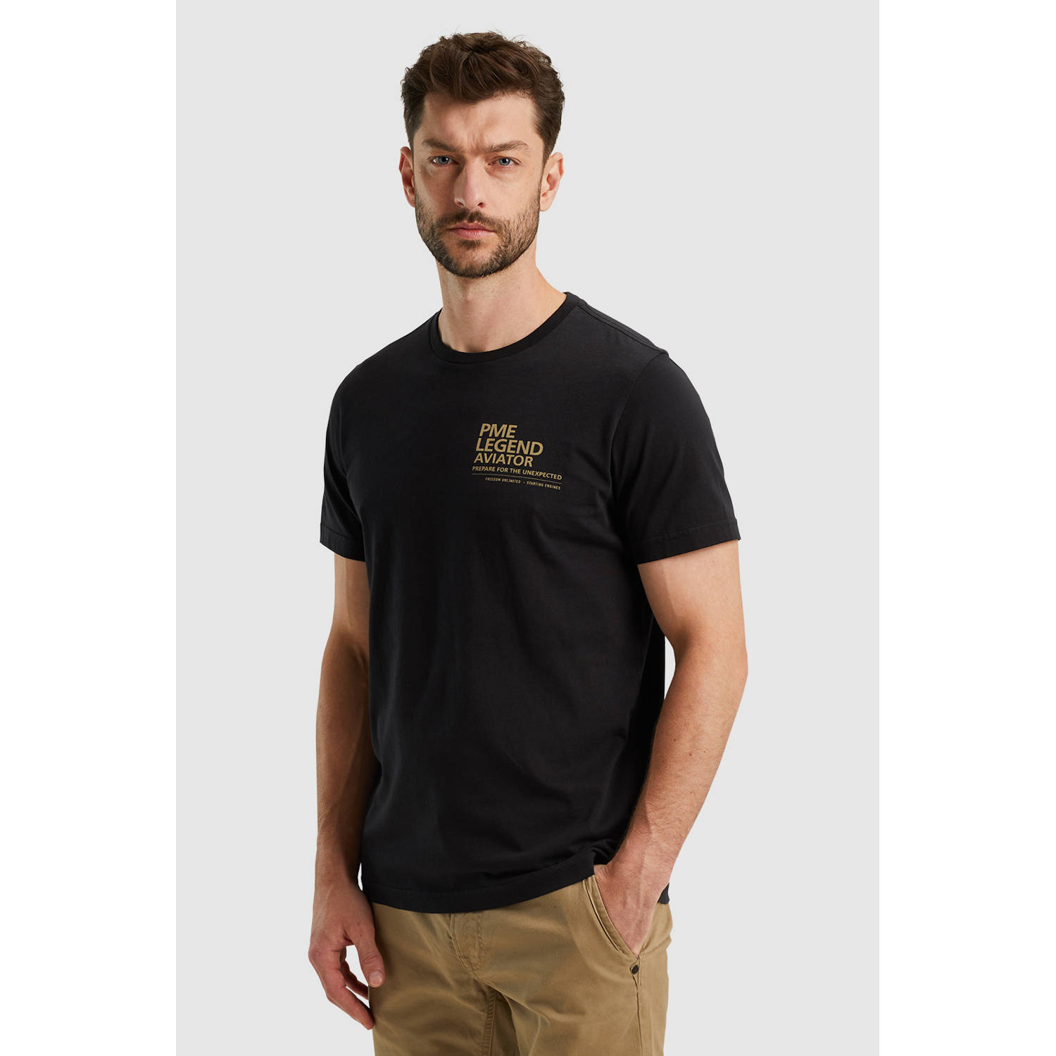 PME Legend T-shirt met logo donkergrijs