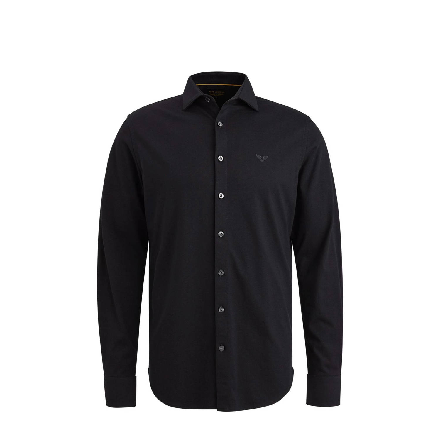 PME Legend Satin Jersey Lange Mouw Shirt Black Heren