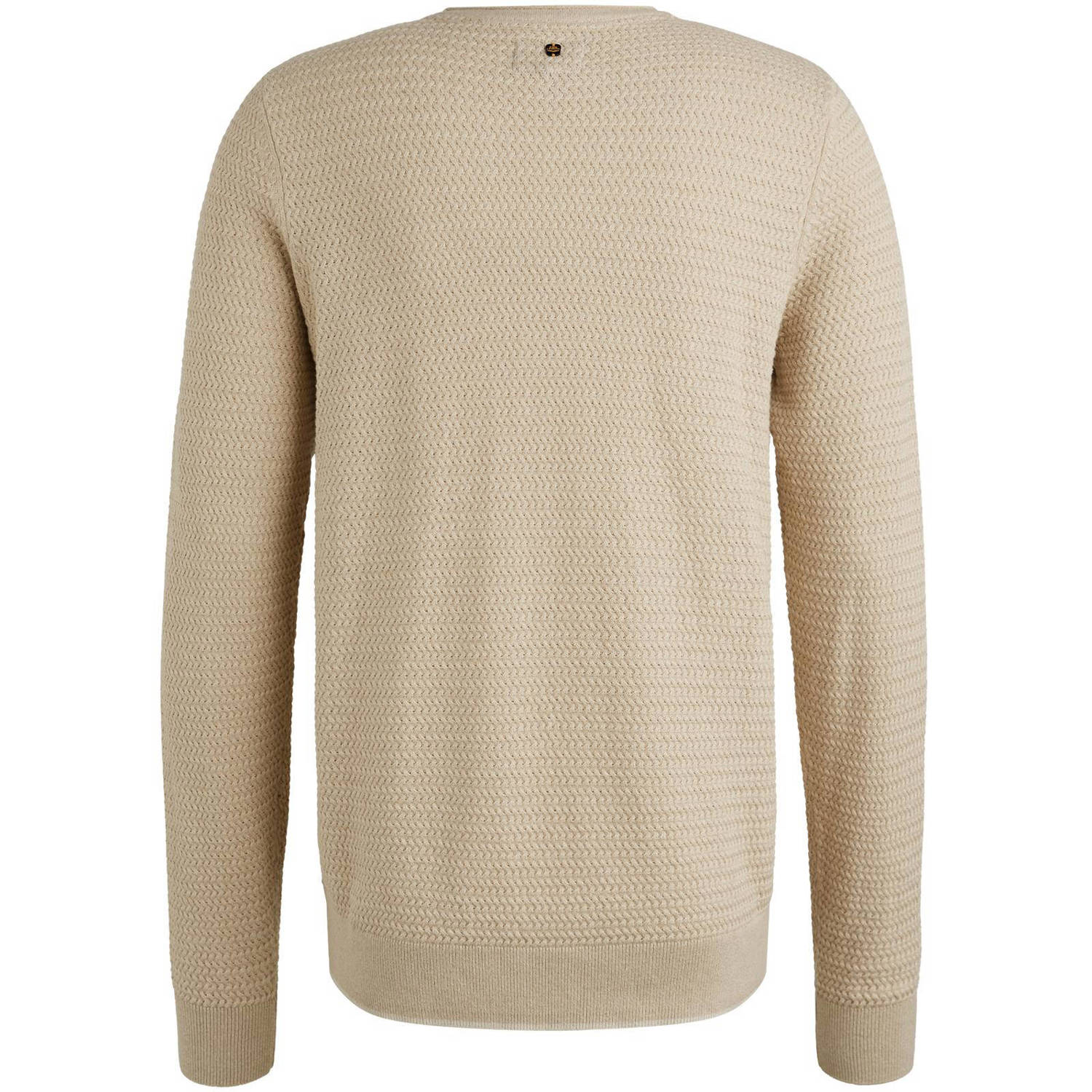 PME Legend gebreide trui ingebreid patroon beige