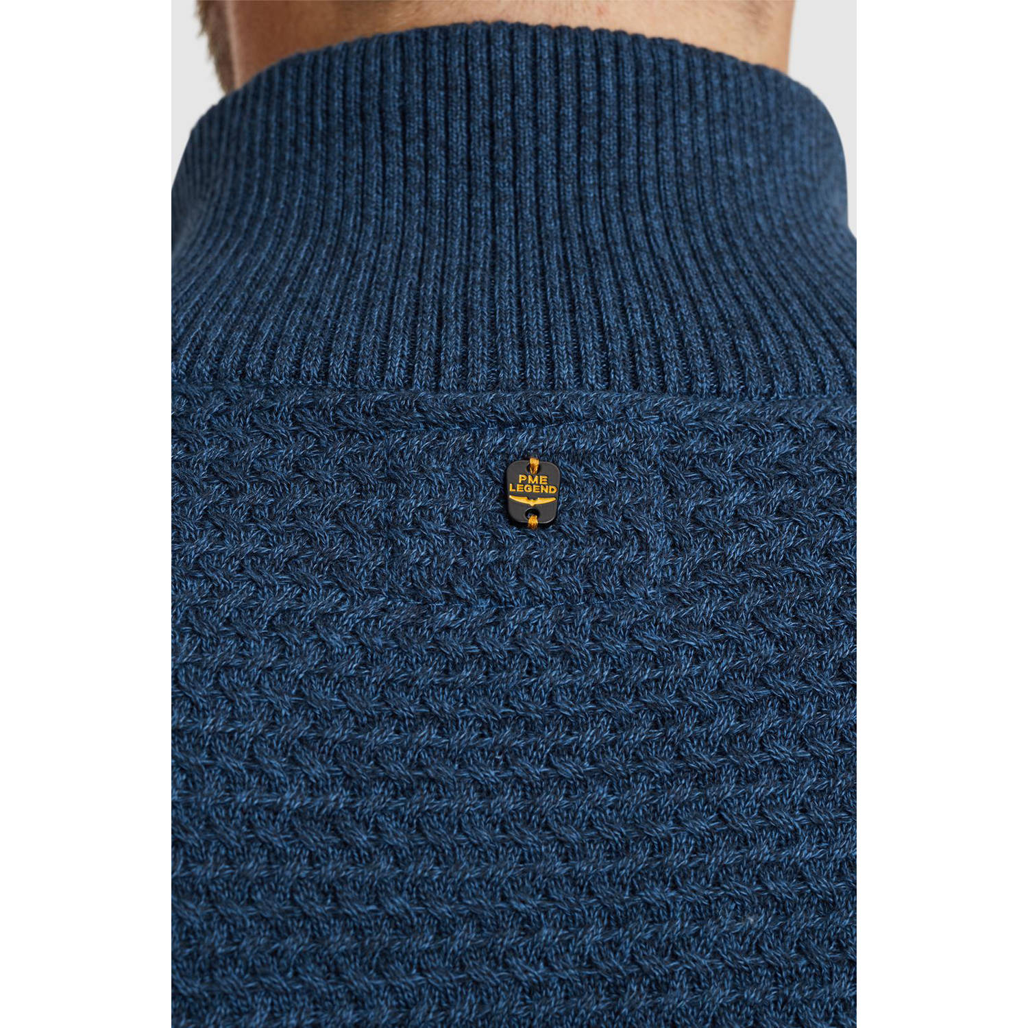PME Legend gebreid vest ingebreid patroon blauw