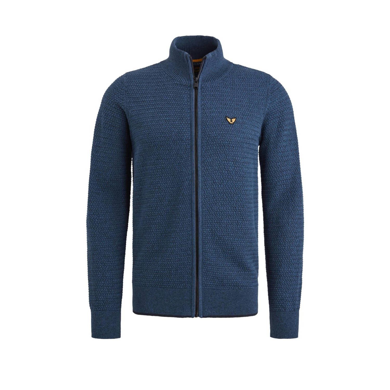 PME Legend gebreid vest ingebreid patroon blauw