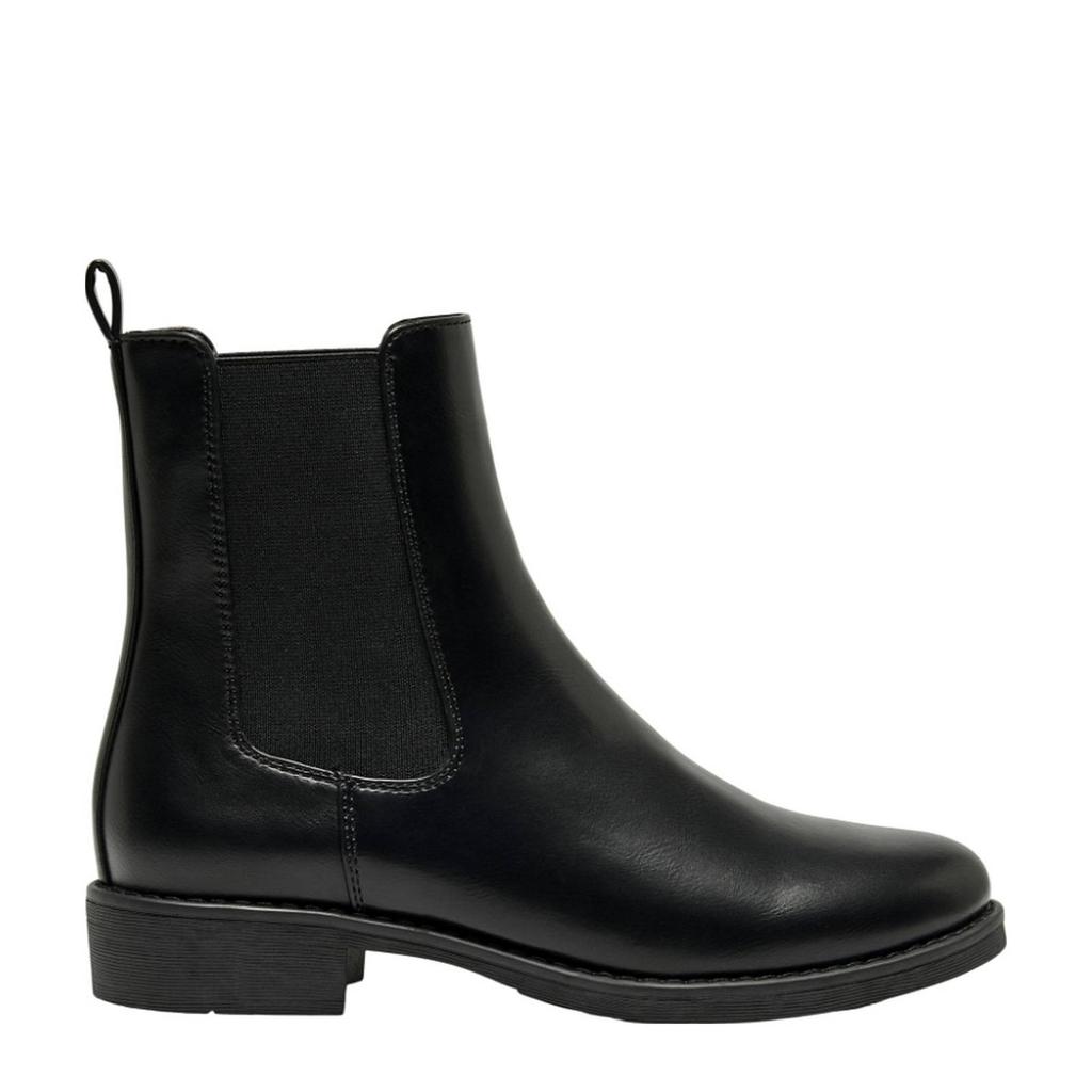 Zwarte dames ONLY Onlbibi-21 Pu Basic Boot Noos chelsea boots van imitatieleer met elastische inzet