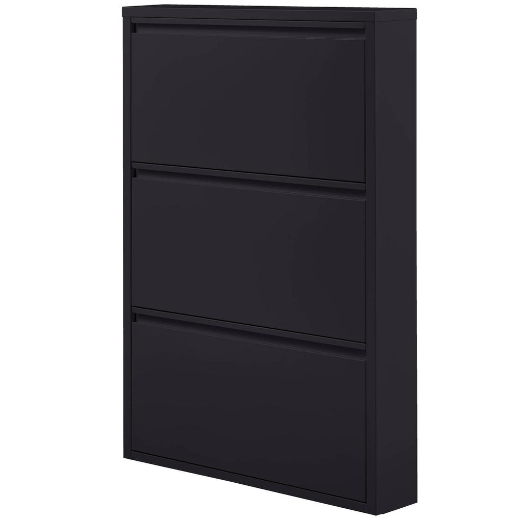 WOOOD WOOOD Sabine 3-vaks Schoenenkast - Metaal - Bordeauxrood - 103x66x16