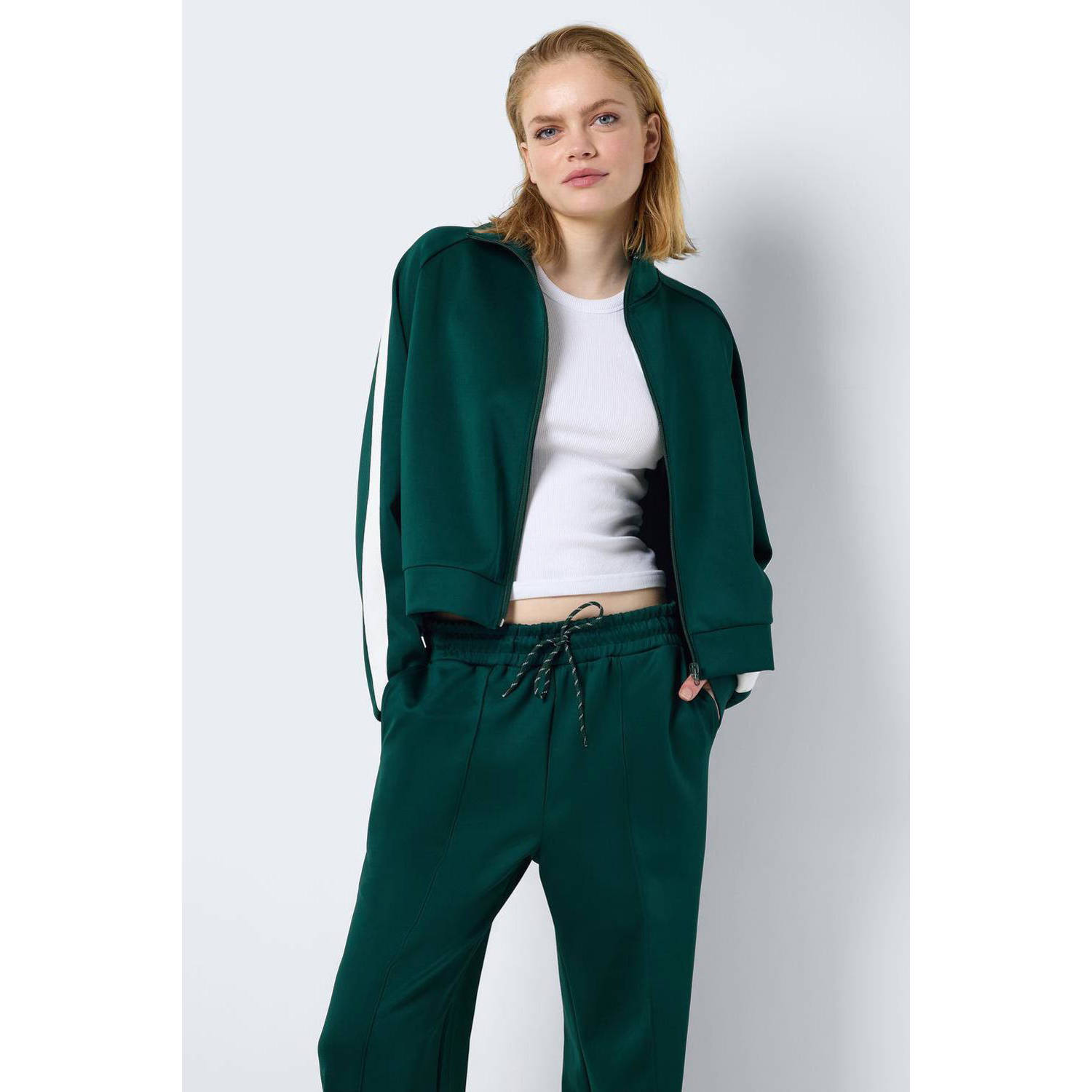 NOISY MAY gestreept sweatvest groen