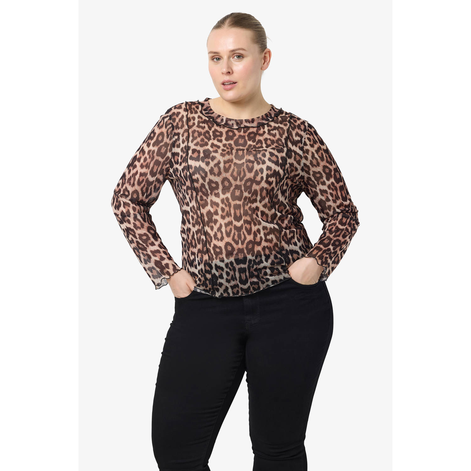 NOISY MAY Curve top NMELIF met tijgerprint