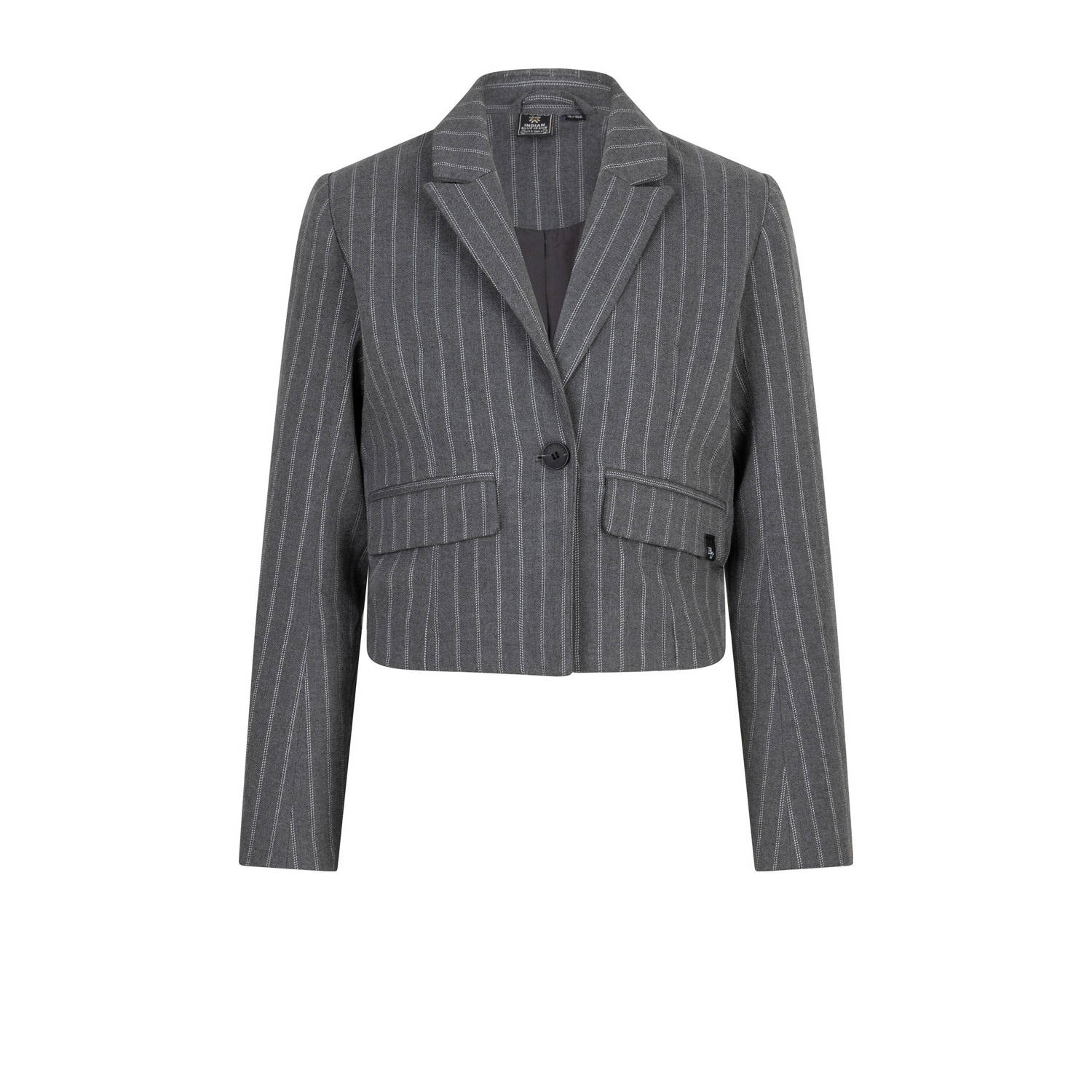 Indian Blue Jeans blazer met krijtstreep grijs