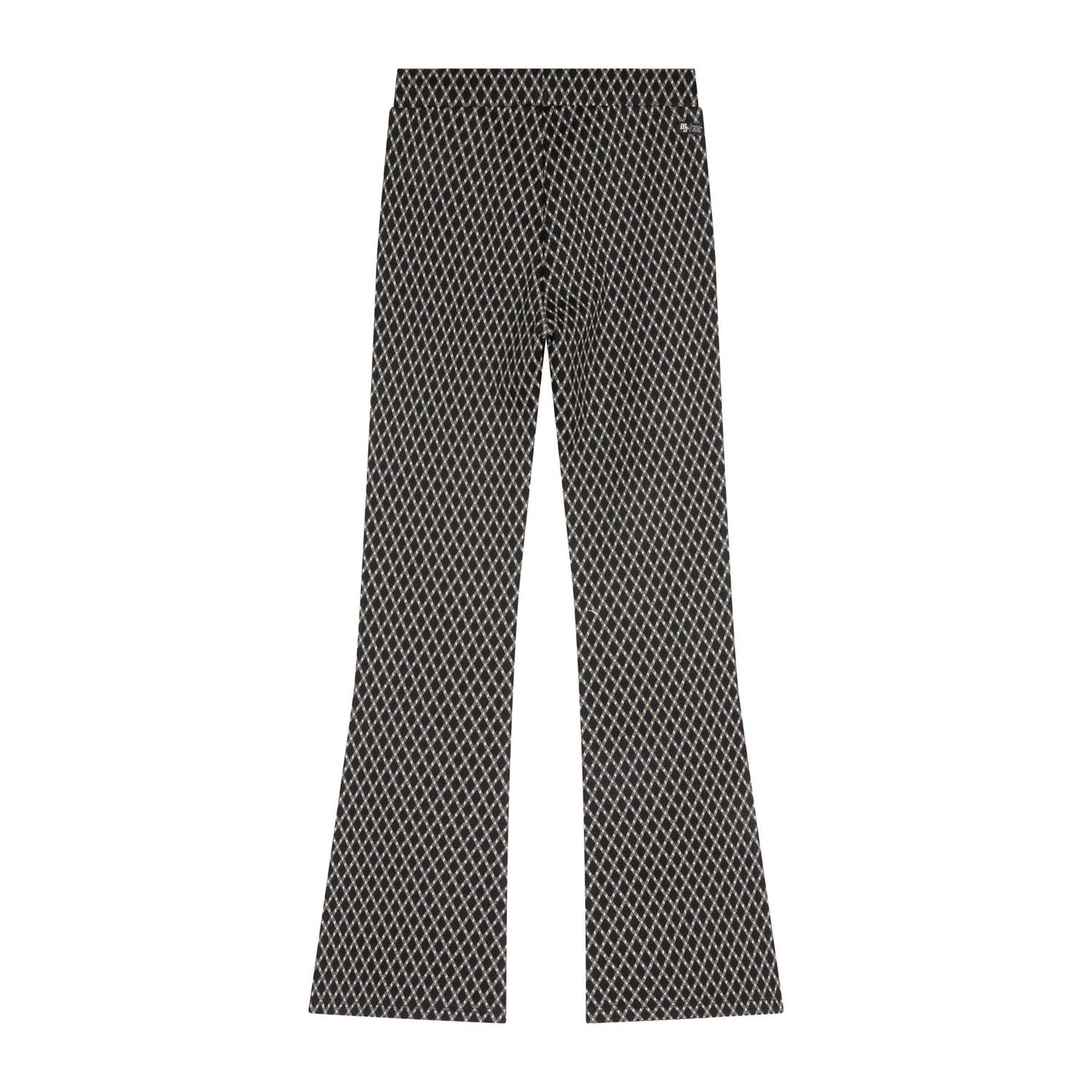 Indian Blue Jeans flared broek met all over print zwart beige