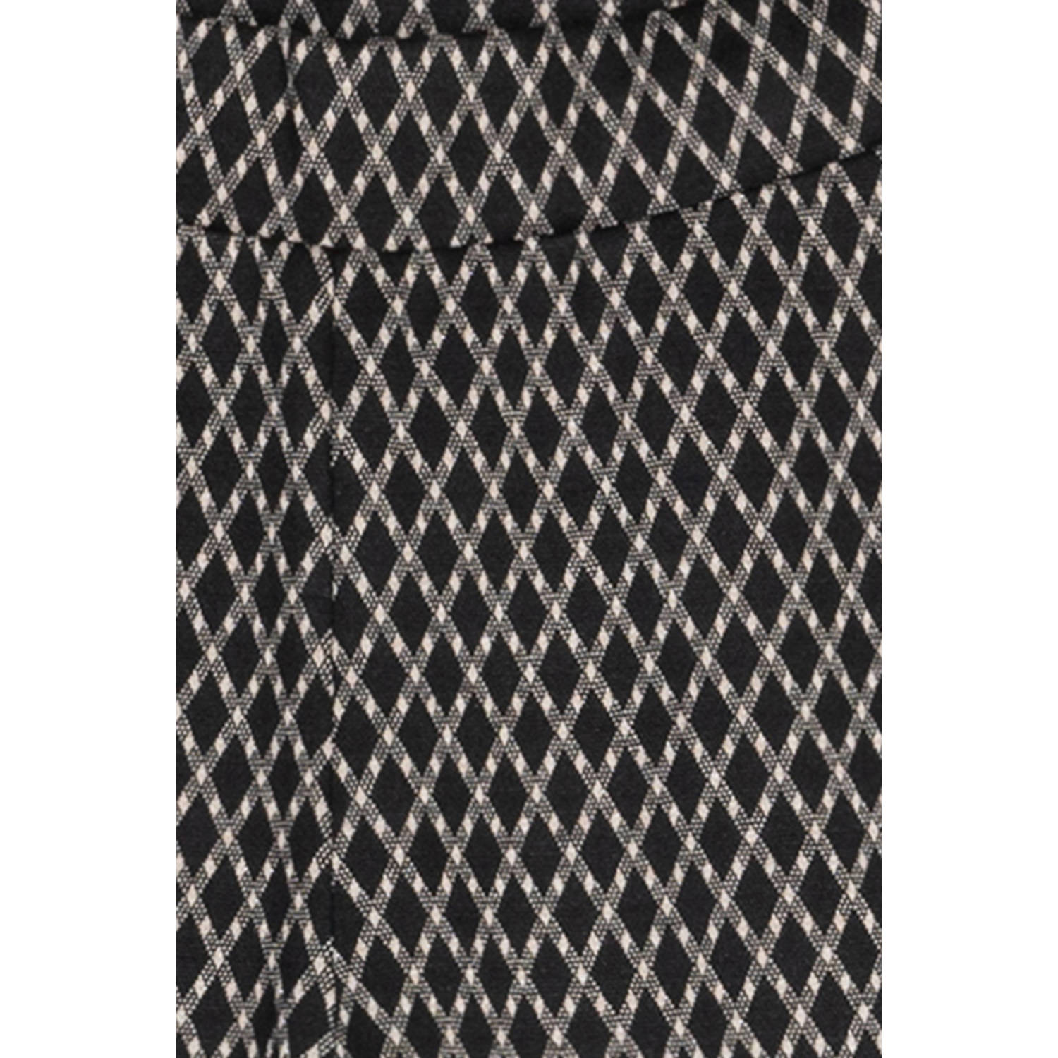 Indian Blue Jeans flared broek met all over print zwart beige
