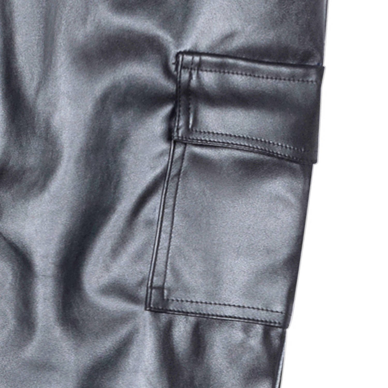 Indian Blue Jeans coated slim fit cargobroek donkergrijs