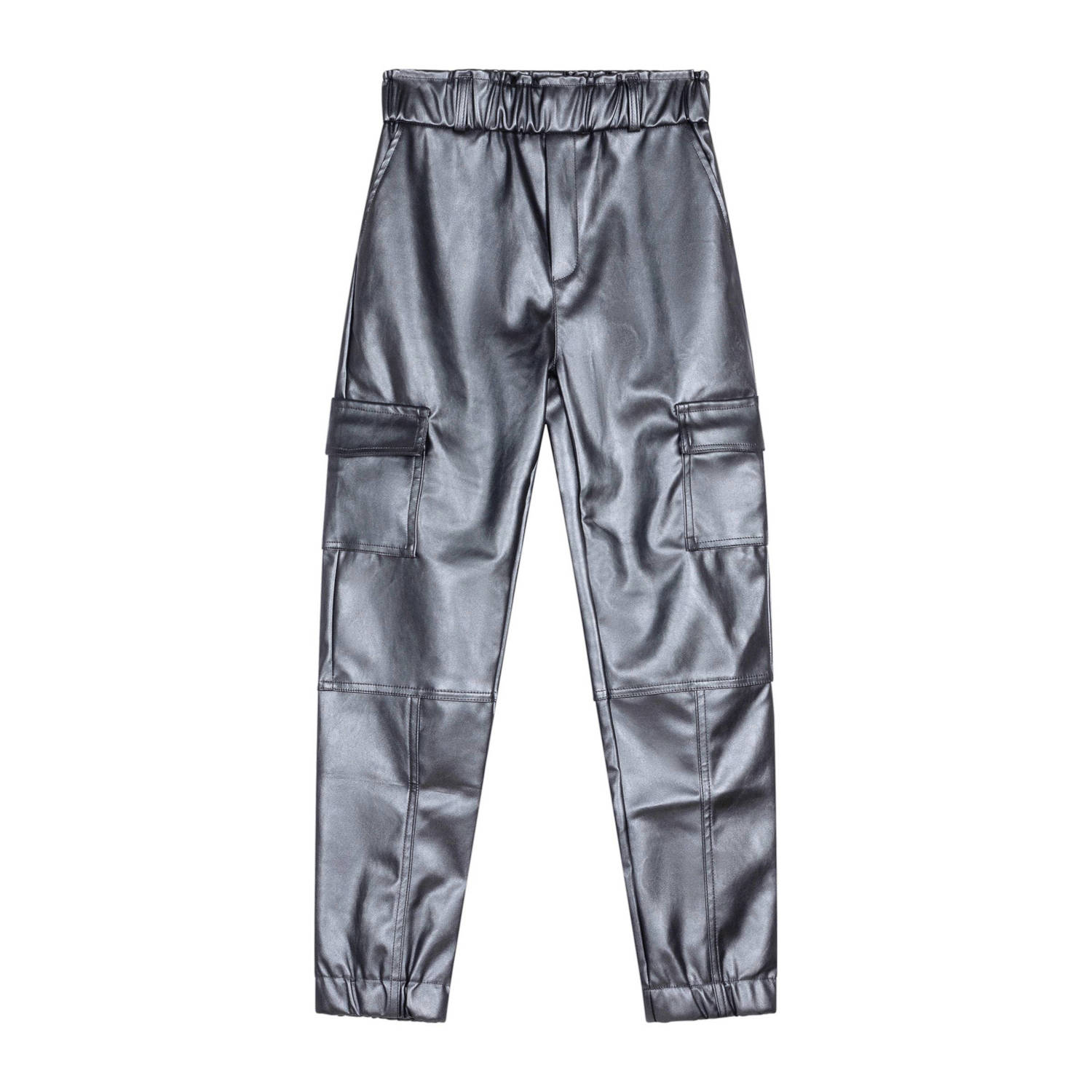 INDIAN BLUE JEANS Meisjes Broeken Vegan Leather Cargo Pants Zilver