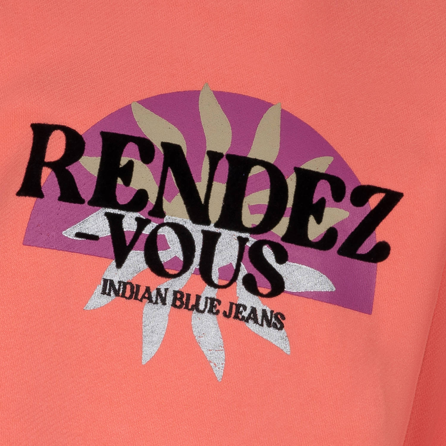 Indian Blue Jeans sweater met printopdruk koraaloranje