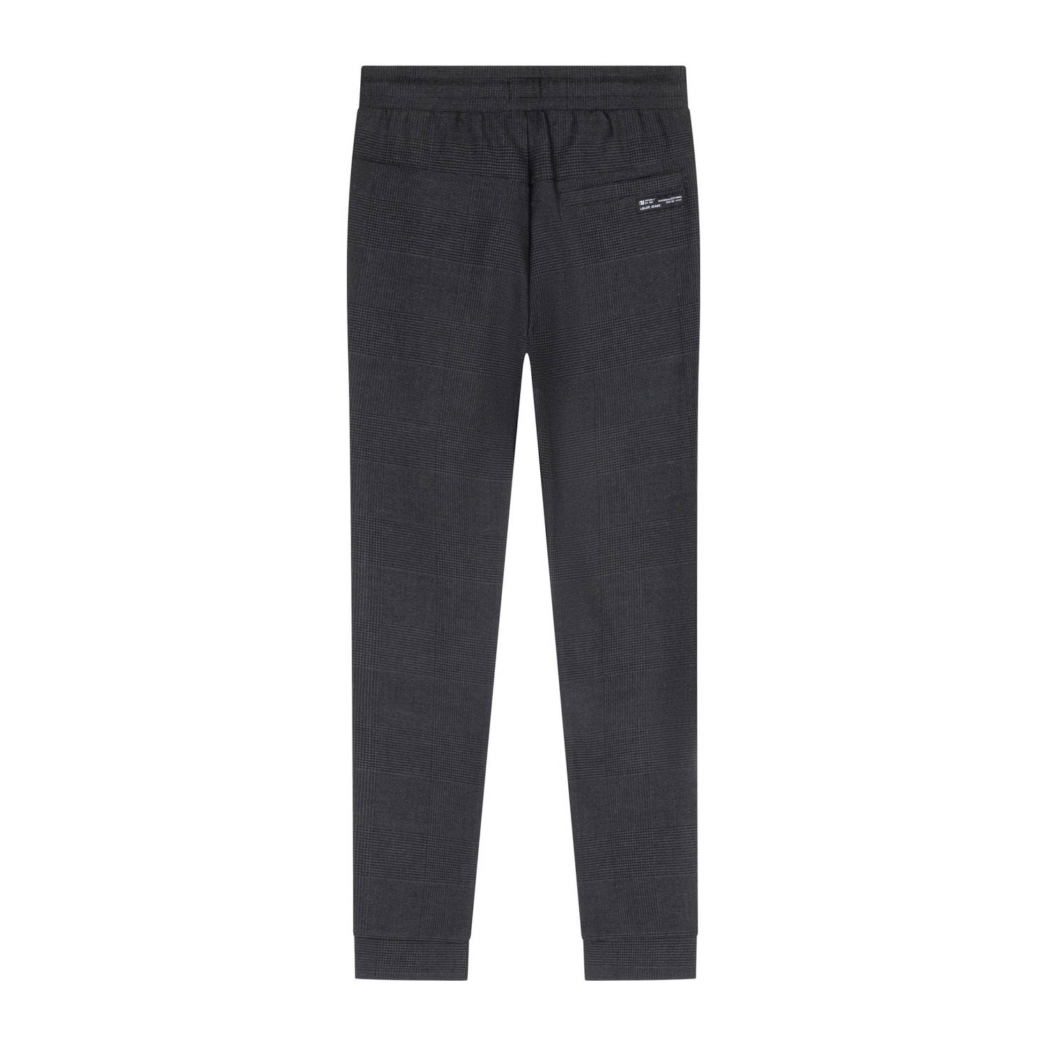 Indian Blue Jeans geruite regular fit broek zwart