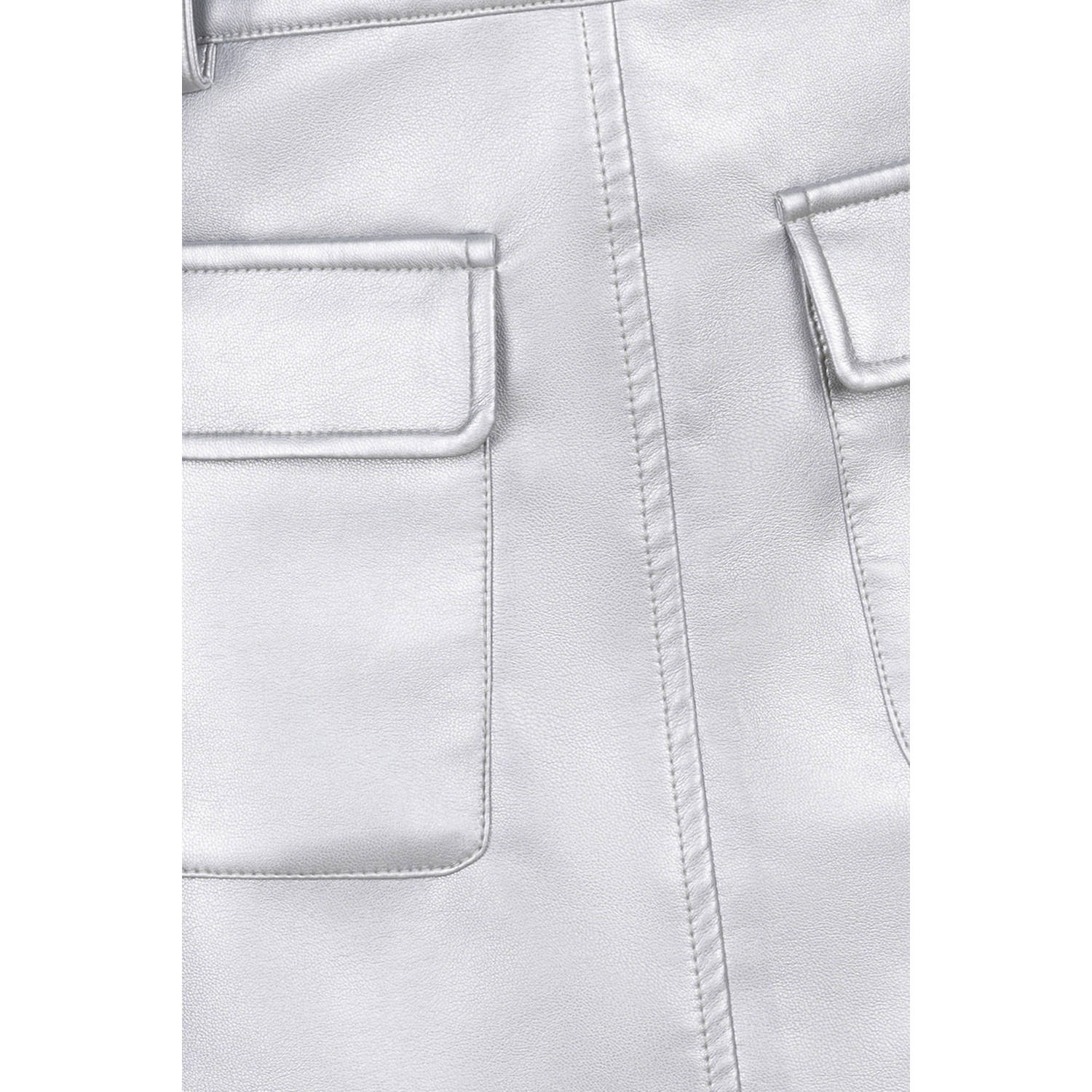 Indian Blue Jeans imitatieleer midi rok zilver